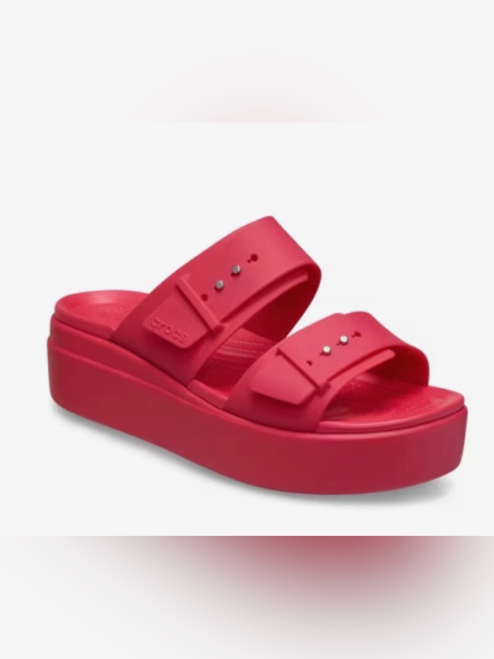 Crocs Brooklyn Low Wedge Sandal - Women's 9 in Watermelon Red